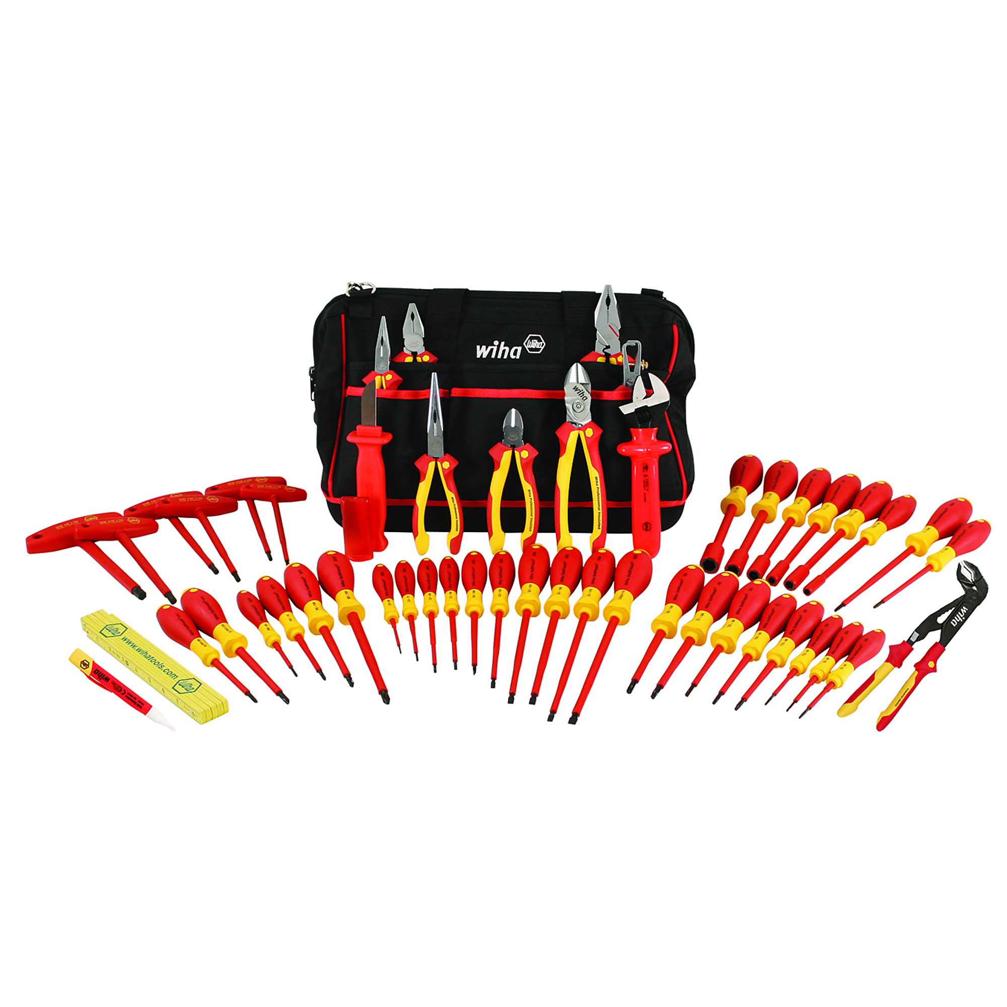 Wiha Tools 50 Piece Master Electrician's Insulated Tool Set In Canvas Tool Bag, Model #32874